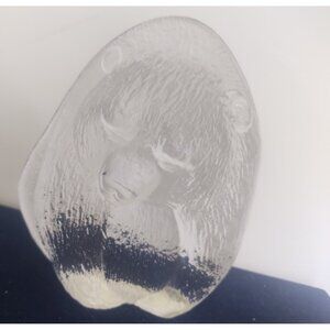 Kosta Boda Glass Paperweight Grizzly Bear part of the ' boda zoo" 8 inch